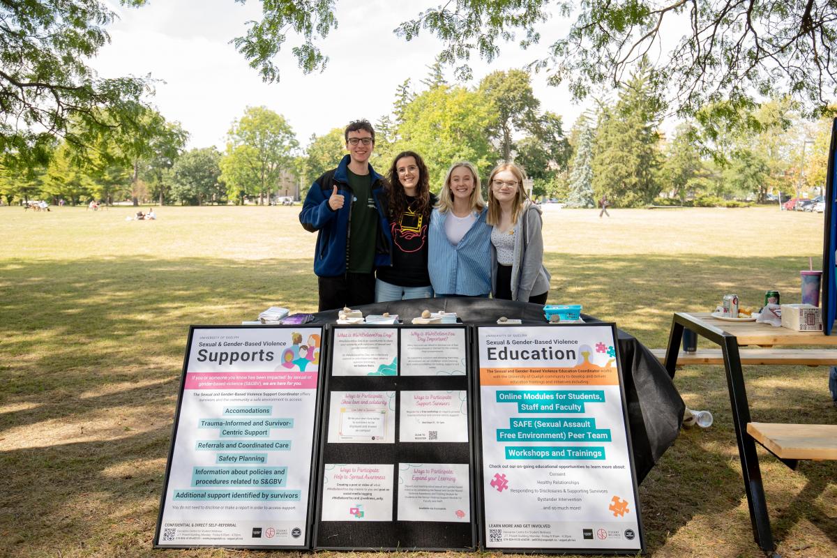Sexual Assault Free Environment (SAFE) Student Peer Team at We Believe You Day on Johnson Green. 