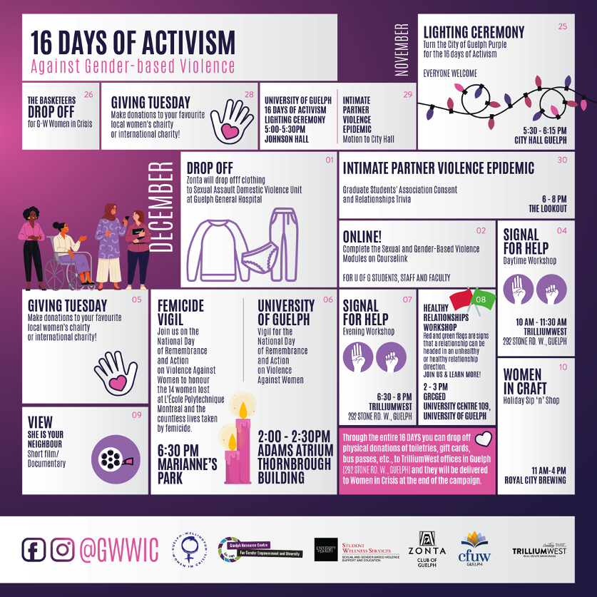 16 Days of Activism Against Gender-based Violence Calendar