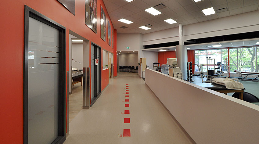 Hallway in the Health and Performance Centre.